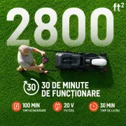 Masina de tuns gazonul Litheli U20LM00, 20V, acumulator 5Ah inclus, latime taiere 330 mm