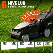 Masina de tuns gazonul Litheli U20LM00, 2x20V, 2 acumulatori 4Ah inclusi, latime taiere 370 mm