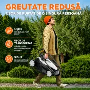 Masina de tuns gazonul Litheli U20LM03 Brushless, 2x20V, 2 acumulatori 4Ah inclusi, latime taiere 370 mm