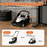Masina de tuns gazonul Litheli U20LM03 Brushless, 2x20V, 2 acumulatori 4Ah inclusi, latime taiere 370 mm