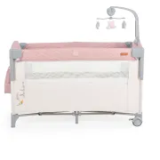 Patut pliabil pentru copii Moni Indiana, usor de transportat si depozitat, Roz