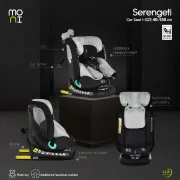 Scaun auto copii Cangaroo Serengeti 40-150 cm, 0-12 ani, siguranta si confort in masina, Roz/Negru