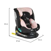 Scaun auto copii Cangaroo Serengeti 40-150 cm, 0-12 ani, siguranta si confort in masina, Roz/Negru