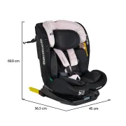 Scaun auto copii Cangaroo Vamos 40-150 cm, 0-12 ani, siguranta si confort in masina, Negru/Roz