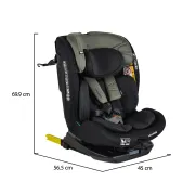 Scaun auto copii Cangaroo Vamos 40-150 cm, 0-12 ani, siguranta si confort in masina, Negru/Verde