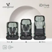 Scaun auto copii Cangaroo iDrive 76-150 cm, 1-12 ani, siguranta si confort in masina, Negru/Verde
