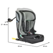 Scaun auto copii Cangaroo iDrive 76-150 cm, 1-12 ani, siguranta si confort in masina, Negru/Verde