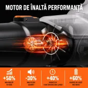Suflanta electrica pentru frunze Litheli U20BR01, 20V, acumulator 2Ah inclus, debit aer 604 m³/h