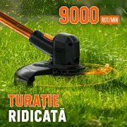 Trimmer electric pentru iarba Litheli U20GT01, 20V, acumulator 2Ah inclus, latime taiere 250 mm