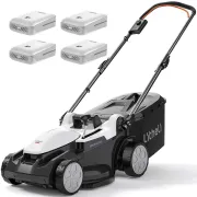 Masina de tuns gazonul Litheli U20LM03 Brushless, 2x20V, 2 acumulatori 4Ah inclusi, latime taiere 370 mm