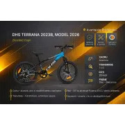 Bicicleta Copii Dhs Terrana 2023B, model 2026 - 20 Inch, Albastru-Negru