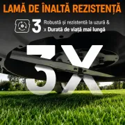 Masina de tuns gazonul Litheli U20LM00, 2x20V, 2 acumulatori 4Ah inclusi, latime taiere 370 mm