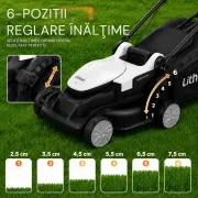 Masina de tuns gazonul Litheli U20LM00 Brushless, 2x20V, 2 acumulatori 2Ah inclusi, latime taiere 330 mm