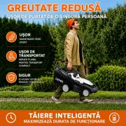 Masina de tuns gazonul Litheli U20LM03 Brushless, 2x20V, 2 acumulatori 4Ah inclusi, latime taiere 370 mm