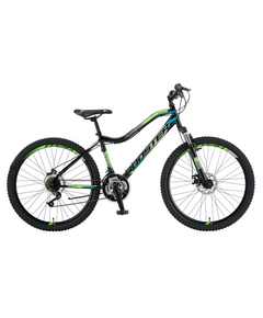 Bicicleta Mtb Booster Galaxy Fs Disc - 26 Inch, Negru-Verde, Culoare produs: Negru/Verde