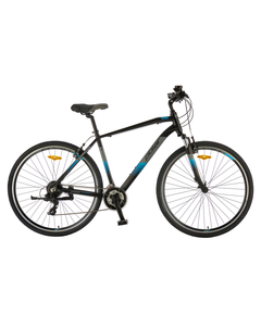 Bicicleta Trekking Polar Forester Comp - 28 inch, S-M, Negru-Albastru, Culoare produs: Negru/Albastru, Marime produs: S-M