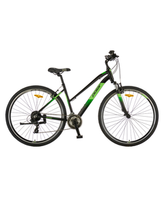 Bicicleta Trekking Polar Forester Comp Lady - 28 inch, L, Negru-Verde, Culoare produs: Negru/Verde, Marime produs: L