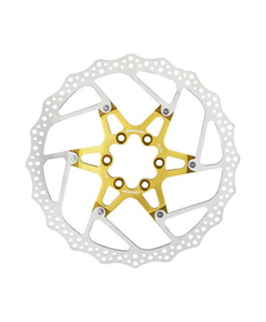 Disc Frana Bicicleta Reverse Discrotor - 180 mm, Aluminiu/Otel, Auriu, Culoare produs: Auriu, Varianta produs: 180 mm