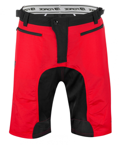 Pantaloni scurti Force MTB-11, bazon detasabil, Rosu/Negru, XXL