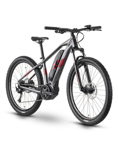 Bicicleta Electrica Raymon HardRay E 3.0 - 27.5 Inch, S, Gri-Rosu, Marime produs: S, Dimensiune roata produs: 27.5 inch