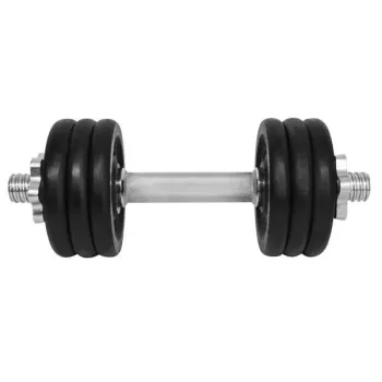 Gantera - 11 Kg, Set 6 Discuri, Negru-Argintiu