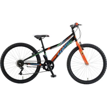 Bicicleta Copii Booster 2023 Turbo - 24 Inch, Negru-Portocaliu