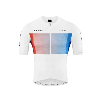 TRICOU CICLISM CUBE TEAMLINE JERSEY S/S WHITE BLUE RED L