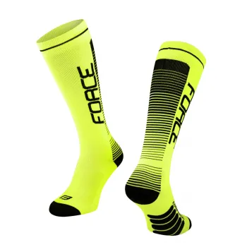 Sosete lungi Force Compress, negru/fluo, S-M (36-41)