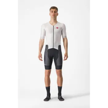 Costum de triatlon cu maneca scurta Castelli Free Sanremo SS Alb/Negru XXXL