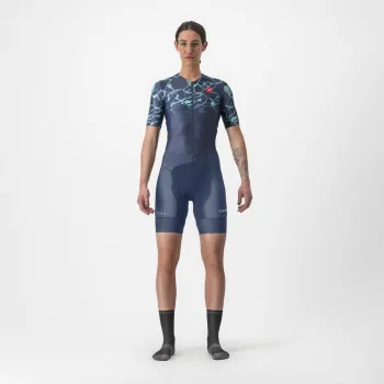 Costum de triatlon cu maneca scurta Castelli Free Sanremo W SS de dama Indigo/Turcoaz L
