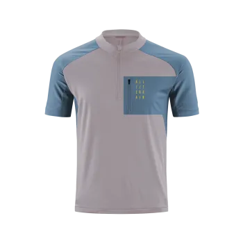 TRICOU CUBE ATX JERSEY HALF ZIP S/S BEIGE BLUE L