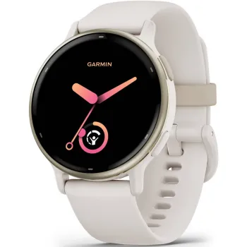 Garmin - Vivoactive 5 smartwatch cu GPS și AMOLED - ramă Cream Gold - carcasă Ivory  şi bratara din silicon