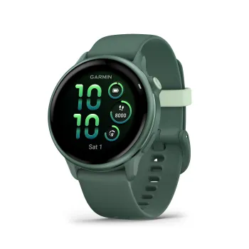 Garmin - vivoactive 6 smartwatch cu GPS și AMOLED - ramă și carcasă verde Jasper - bratara din silicon verde Jasper