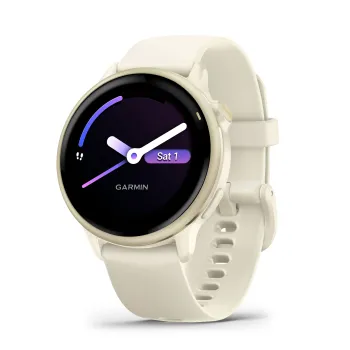 Garmin - vivoactive 6 smartwatch cu GPS și AMOLED - ramă lunar gold - carcasă lunar şi bratara din silicon Bone