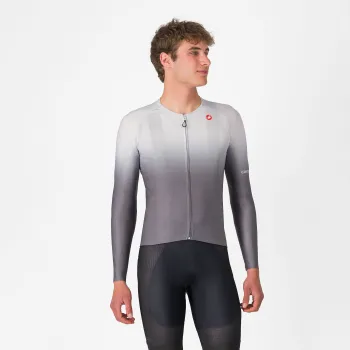 Castelli - tricou ciclism maneca lunga tailored fit cu protectie solara - Upf Long Sleeve Jersey - gri argintiu