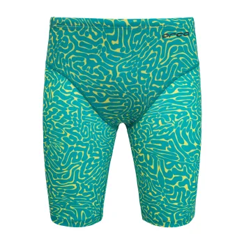 Orca - costum inot pentru barbati tip jammer - verde turcoaz galben