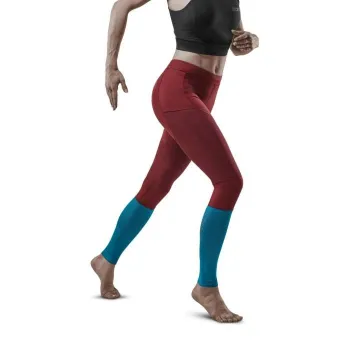 CEP - colanti de alergare - Run compression Tights 3.0 W - Rosu Inchis I Petrol