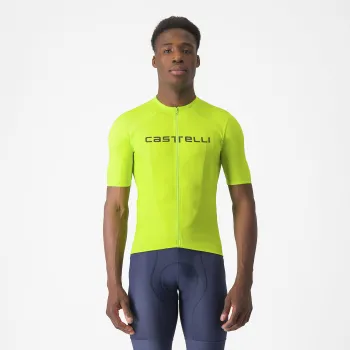 Castelli - tricou ciclism maneca scurta regular fit - Prologo Lite Jersey - 16-38 gr C - verde lime | verde inchis