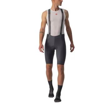 Castelli - Pantaloni ciclism scurti cu bretele  Free Aero RC bibshorts - gri antracit