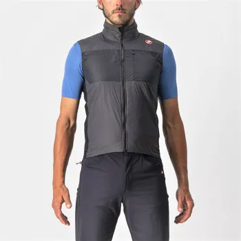 Castelli - vesta ciclism pentru barbati Unlimited Puffy Vest - gri inchis negru argintiu