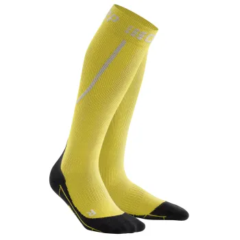 CEP - Sosete de compresie pentru femei alergare iarna Winter Run Socks - galben negru