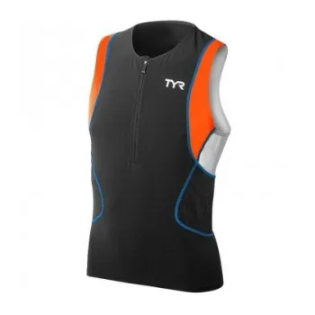 TYR - bluza fara maneci triatlon - Competitor Singlet - negru I albastru I portocaliu