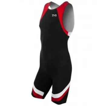 TYR - trisuit carbon cu fermoar pe spate - negru rosu