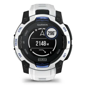 Garmin INSTINCT 3 - 45 mm Solar - Whitestone cu curea Whitestone/albastru intens - smartwatch robust cu GPS