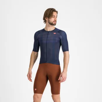 Castelli - pantaloni ciclism scurti cu bretele - Free Aero Race S Bibshort - grena