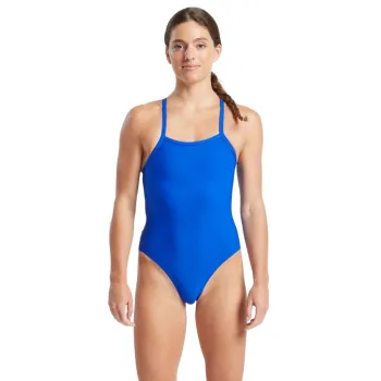 Finis - Costume de baie intreg pentru femei - Skinback Solid - albastru blueberry