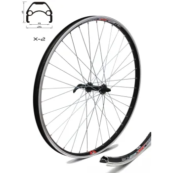 Roata CROSSER X2 36H 26" Fata QR Disc capsata Negru