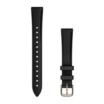 Garmin - curea piele - Lily 2 - 14 mm - black I cream gold hardware