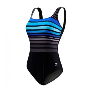 TYR Ombre stripe aqua controlfit costum - negru albastru