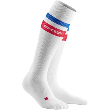 CEP - Sosete de compresie pentru femei 80's women socks - alb rosu albastru